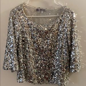 Silver Sequin Top